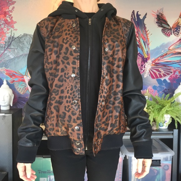 Obey Jackets & Blazers - Obey Propaganda Leopard Moto Jacket